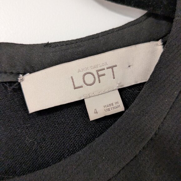 LOFT Black Sheath Dress – Size 4 - Picture 4 of 6